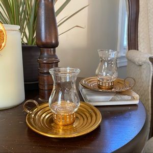 Set of 2 Dart Craftsman NY NY Brass Chamber Candle Holders